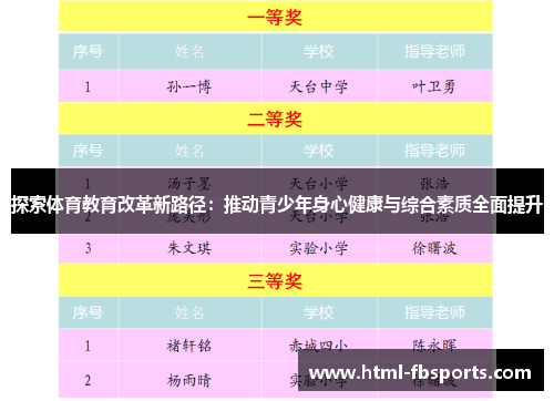 探索体育教育改革新路径：推动青少年身心健康与综合素质全面提升
